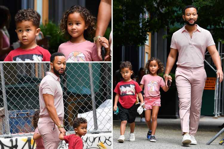 John Legend Chrissy Teigen S Kids Luna 5 Miles 2 Look Like Famous Parents Twins In Rare Public Outing With Dad Celebrities Major